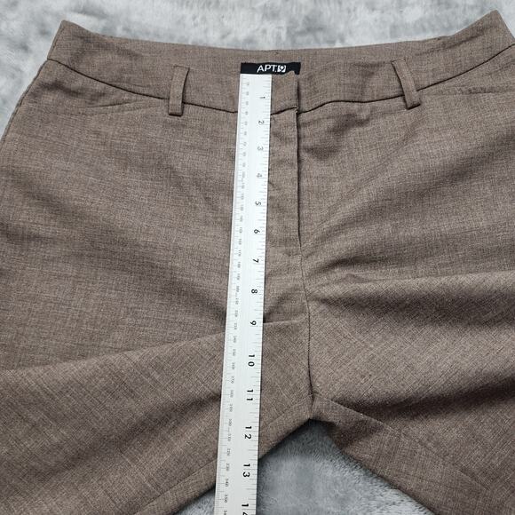 Vintage APT. 9 Pants Womens 12P PETITE Brown High Rise Straight Leg Trousers - Picture 9 of 12